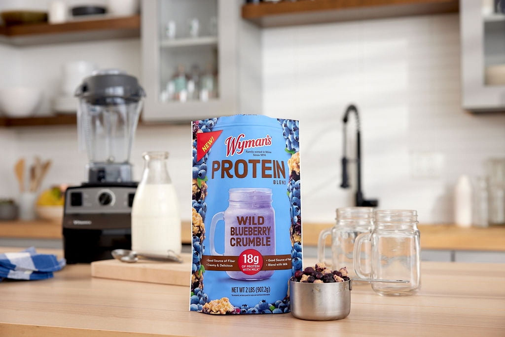 Wyman’s Protein Blend, Wild Blueberry Crumble, 2lb Bag (Frozen)