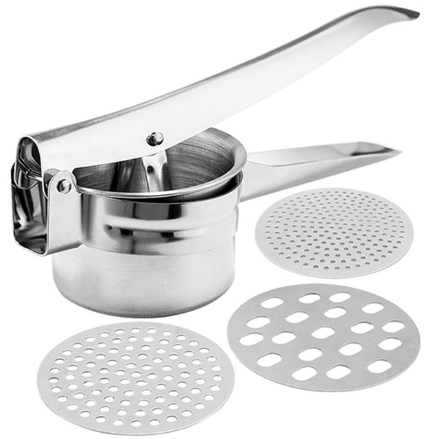 1 set de acero inoxidable trituradora de papa multifunción manual de machacas de papas