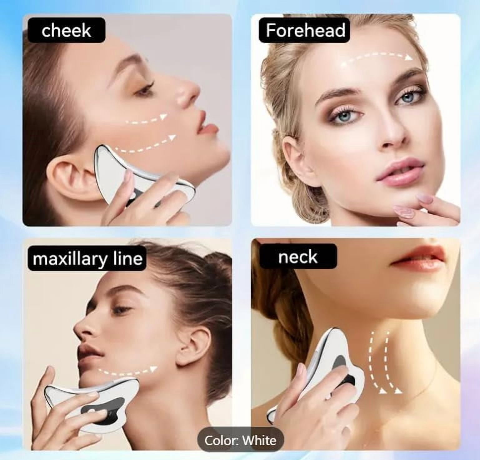 Electric Gua Sha Facial Tools - Face Sculpting Tool/Lift Device - Heated & Vibration & Red Light Massager, Anti-Aging & Wrinkles, Puffiness, Double Chin, Tension Relief