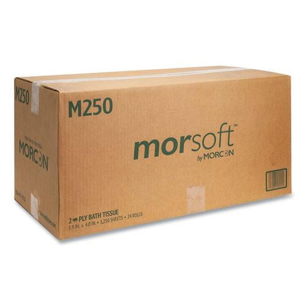 Morcon Paper Mor-Soft Coreless Alternative Toilet Paper, 2-Ply, White, 1250/Roll, 24/Carton -MORM250