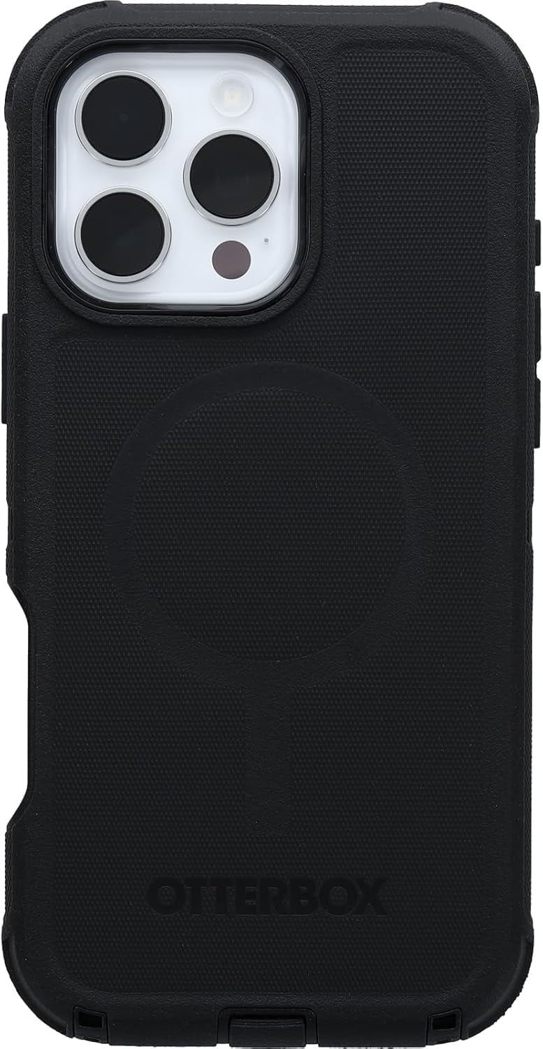 OtterBox iPhone 16 Pro Max (Only) - Defender Series MagSafe Case - Black - Holster Clip Included - Built-in Magnets - Screenless - Rugged & Durable - with Port Protection - Non-Retail Packaging