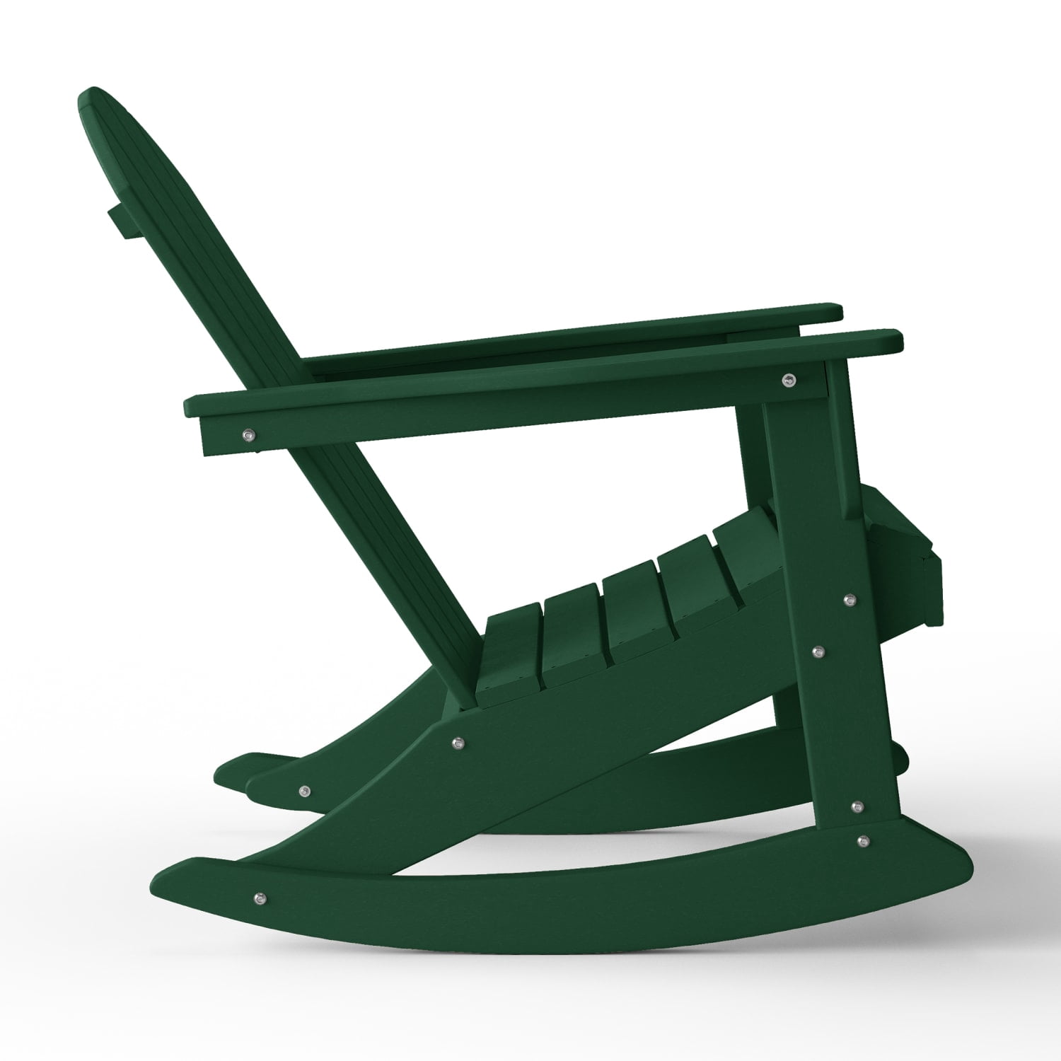WestinTrends Malibu Outdoor Patio Porch Rocking Adirondack Chair, Dark Green