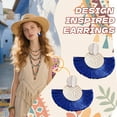 thumbnail image 3 of DESIGNICE 3Pcs Boho Earrings,Stud Earrings Fun Earrings for Women,Scalloped Cotton Tassels Earrings for Women Trendy,Style4, 3 of 7