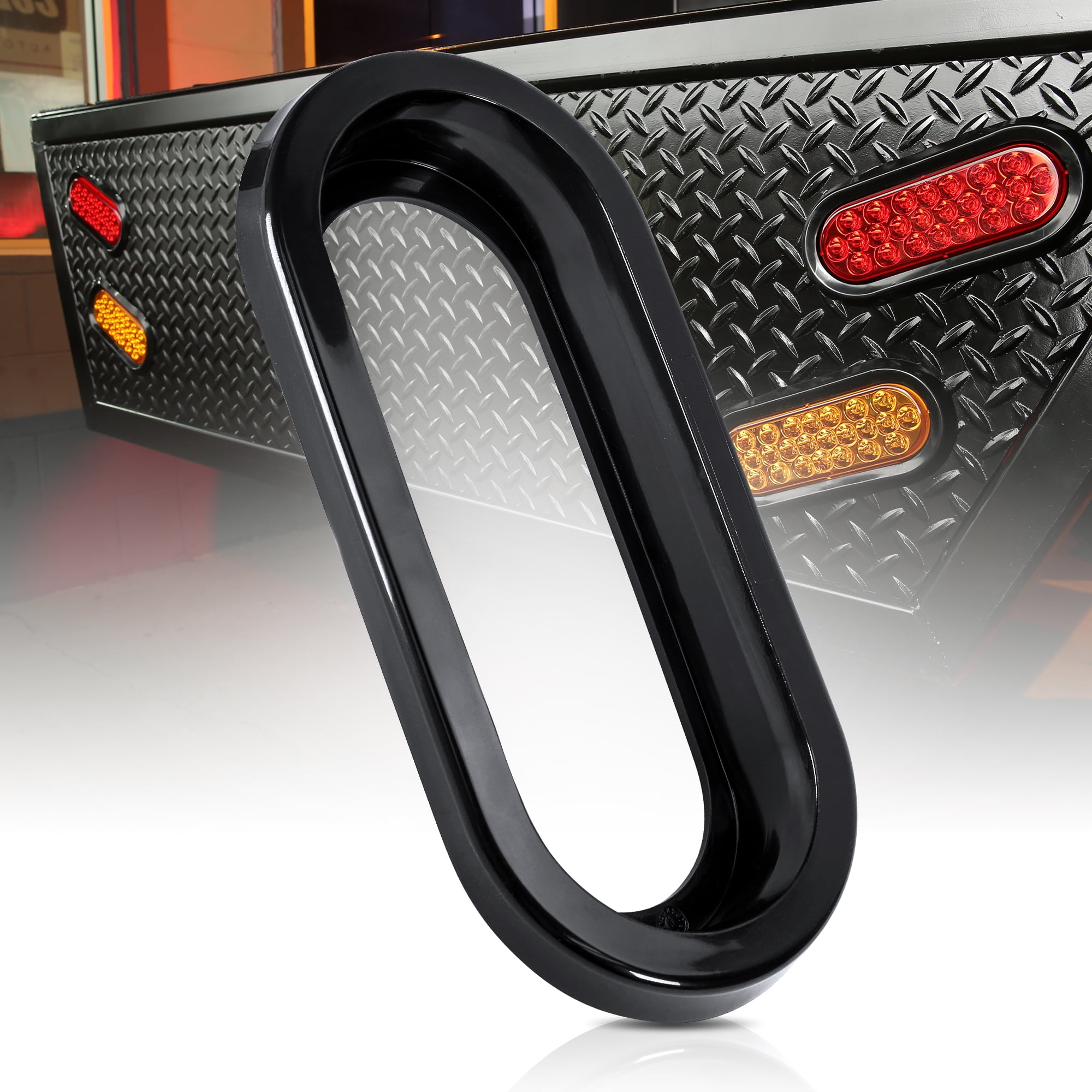 Black Rubber Grommet for Universal 6" Oval/Oblong Taillights [Easy