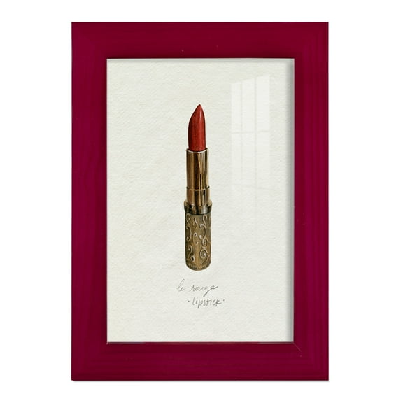 Gilded Toiletries III - Framed Print w/glass - Cherry Red