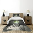 thumbnail image 4 of Ambesonne Grey Quilted Bedspread Set 2 Pcs, Concrete Room Hole Exit, Twin Size, Grey Green, 4 of 5