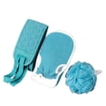 thumbnail image 1 of 3Pcs Body​ Scrubber Set Bath Glove Shower Brush Exfoliating Scrub Bath Tools, 1 of 9
