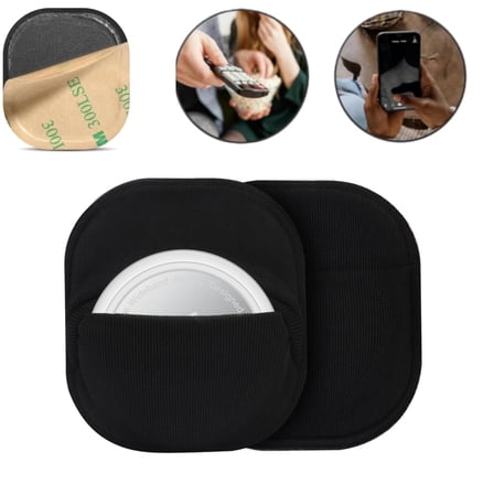 Airtag Holder Sticky Pouch,Hidden & Protective Sleeve for Luggage,Portable Adhesive Mount Air tag Case for Suitcase,TV Remote,2Pack
