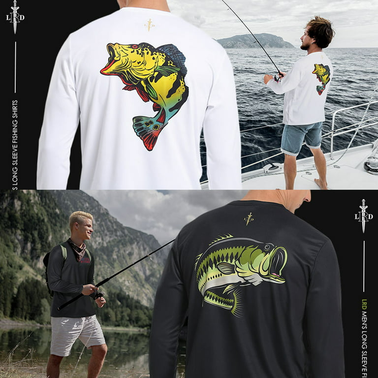 LRD Fishing Shirts for Men UPF 50 Sun Protection Long Sleeve Shirt