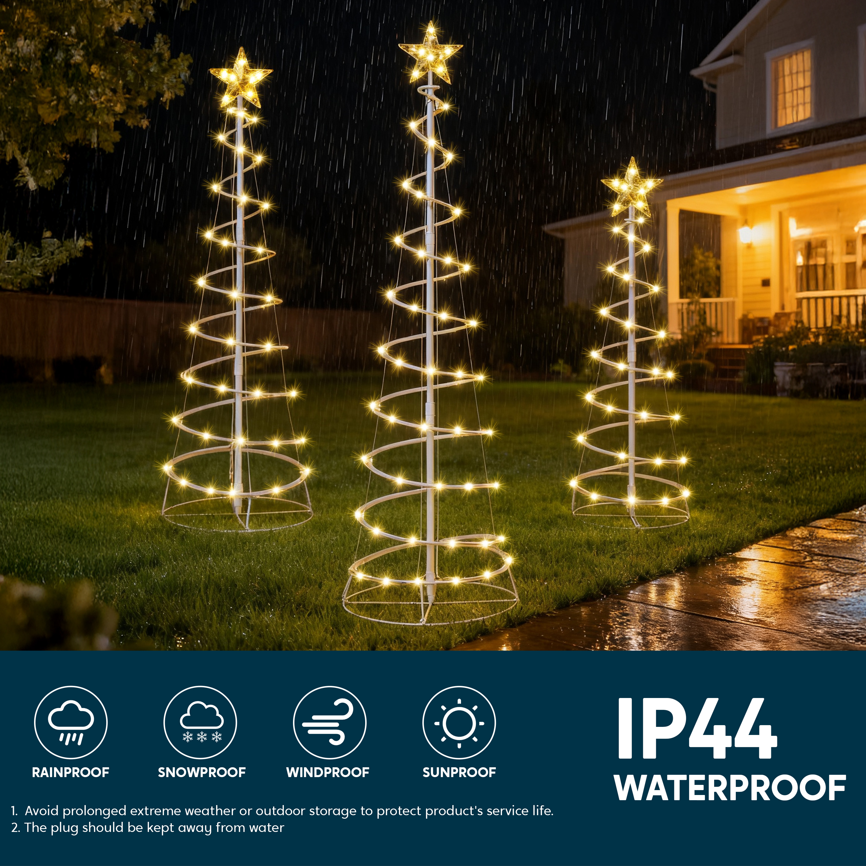 Joyfy 3-Pack Spiral Tree Christmas Lights With 218 LEDs photo 5