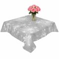 thumbnail image 2 of Grey Snowflake Christmas Table Cloth Waterproof Tablecloths, Winter Xmas Snowflake Gray Modern Art Tablecloth Dining Table Cover for Kitchen Party Tabletop Outdoor, Square Tablecloth 54x54 Inch, 2 of 9