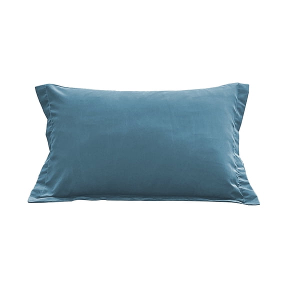 Blue Brushed Microfiber Standard Pillowcase Non Slip Moisture Wicking Wrinkle Resistant Single Pillow Cover Blue