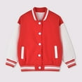 thumbnail image 2 of UAYOTSE Boys Girls Varsity Letter Print Jacket Casual Baseball Outwear Kids Basic Sweatshirts Lightweight Athletic Coat(2-3 Years,S52-Red), 2 of 7