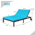 thumbnail image 2 of 2-Person Patio Rattan Lounge Chair with Adjustable Backrest, 2 of 8