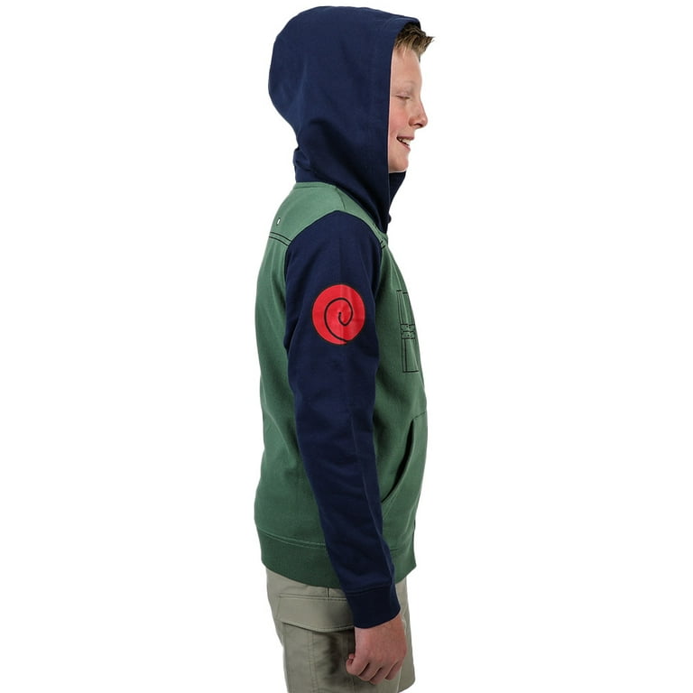 Naruto Shippuden Kakashi Cosplay Jonin Adult Fleece Zip Up Hoodie  Sweatshirt 2XL