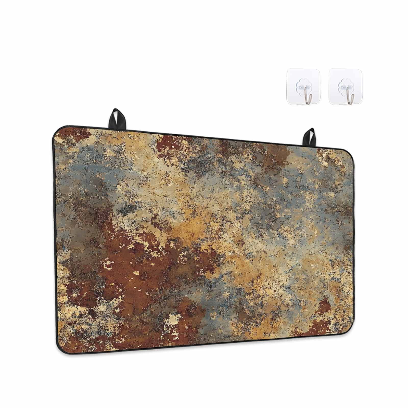 Brown Gray Stove Top Cover for Electric Stove, Heat-proof & Non Slip Glass Top Stove Cover Protector, Rustic Abstract Gradient Mottled Texture Kitchen Flat Cooktop Rubber Mat 24x21 Inches