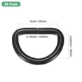 thumbnail image 3 of Uxcell 20-Pack Hebillas en D, 1 Pulgada Hebillas Metálicas en D No Soldadas para Bolsos/Delantales/Cinturones/Cuellos de Mascotas, Hardware de Anillo en D Semi-Circular [Negro], 3 of 6