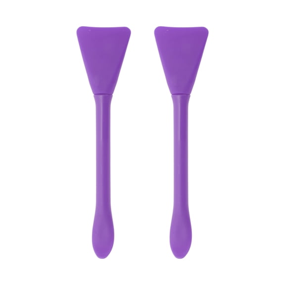 Unique Bargains 2 Pcs Multifunctional Facial Mask Brush Purple