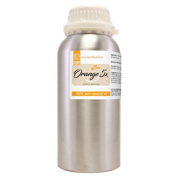 GreenHealth Orange 5X Essential Oil 16 fl oz Aluminum Bottle with Locking Cap
