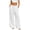 White, variant on Womens Pants Elastic Waist Straight Leg Solid Color Casual Pocket Pants Black L