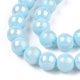 thumbnail image 3 of Electroplate Opaque Glass Beads Strands AB Color Plated Round Light Blue 6~6.5mm Hole: 1.4mm about 67~70pcs/strand 14.76 inch~15.16 inch(37.5~38.5cm), 3 of 3