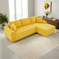 thumbnail image 3 of GJQ 103" Boneless Couches, Modular Sectional Sofa with Oversized Chaise, L-Shape Cloud Couch with Deep Seat, for Living Room，No Assembly Required(Yellow,Corduroy,Left Facing Chaise), 3 of 12