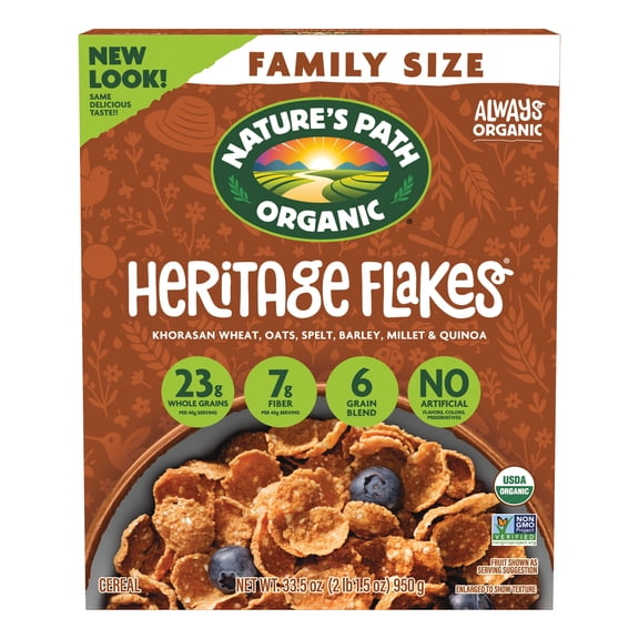 Nature's Path Organic Breakfast Cereal, Heritage Flakes®, 33.5oz Box