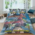 thumbnail image 2 of Hotel Transylvania Conjunto de sábanas temático, trío de piezas, cómodo y amigable con la piel, diseño único, regalo de decoración para el hogar para familiares, amigos y fans, 90 cm * 190 cm, 2 of 6