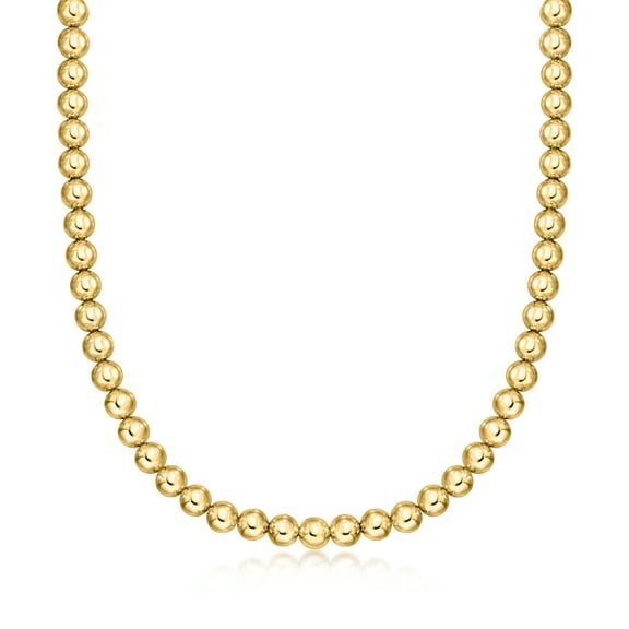 Ross-Simons Italian 8mm 18kt Gold Over Sterling Bead Necklace, Women's, Adult