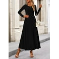 thumbnail image 4 of PRETTYGARDEN Women's Spring 2 Piece Outfits Dressy Casual Ribbed Knit Long Sleeve Crop Tops Maxi Flowy Skirts Matching Sets, 4 of 10