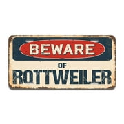 Beware of Rottweiler Aluminum License Plate| License Plate 12" X 6" Fits Any Car, Truck, SUV, RV, or Trailer | Made in The USA
