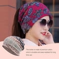thumbnail image 4 of serony Bonnet Slouchy Style Bohème Musulman Hijab Turban Extensible Mode Protection des Oreilles Accessoires de Coiffure Bonnet Bleu, 4 of 9