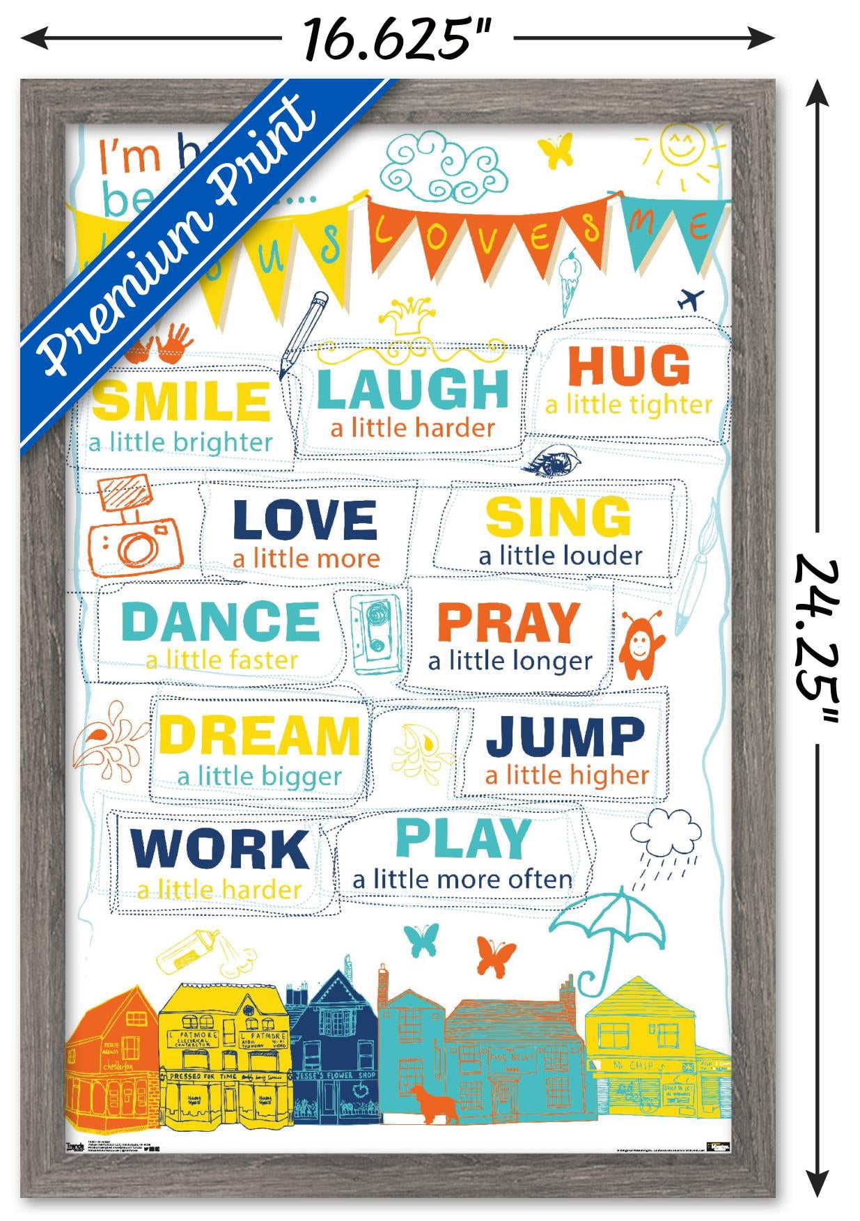 I'm Happy Wall Poster, 14.725" x 22.375" Framed