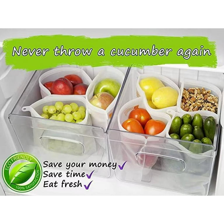 eoglo Reusable Food Storage Bags, BPA FREE, Dishwasher Safe 8 Pack XLarge  Gallon Size Freezer Bags
