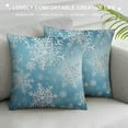 thumbnail image 3 of MLJA Set of Throw Pillow Covers Decorative Cushion Merry Christmas Winter with Snowflakes Falling White Pillow Cases Square Pillocases for Bed Sofa, 3 of 5