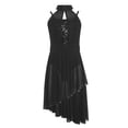 thumbnail image 2 of Aislor Sheer Mesh Skirted Leotard for Girls Asymmetrical Lyrical Dance Dress Ballerina Outfit Sequin Bodice Black 8, 2 of 6