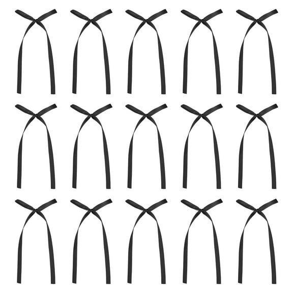Uxcell 20 Pcs Bow Cake Bowknot Decorations, 3x5.7 Inch Satin Bowknot for Cake Dessert Craft DIY, Black