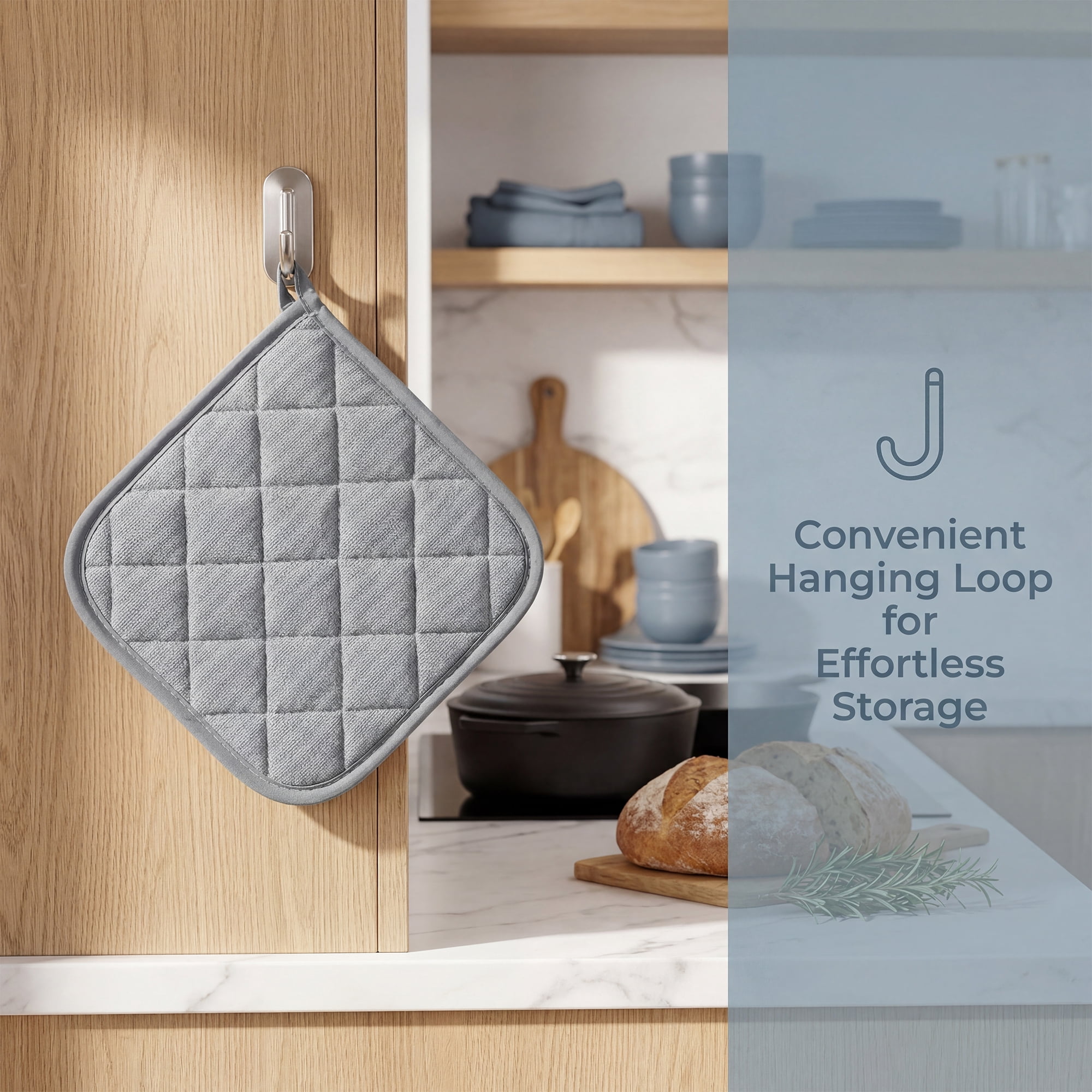 Unique Bargains Pot Holders Heat Resistant Non Slip Hot Pads for Cooking Gray 2Pcs