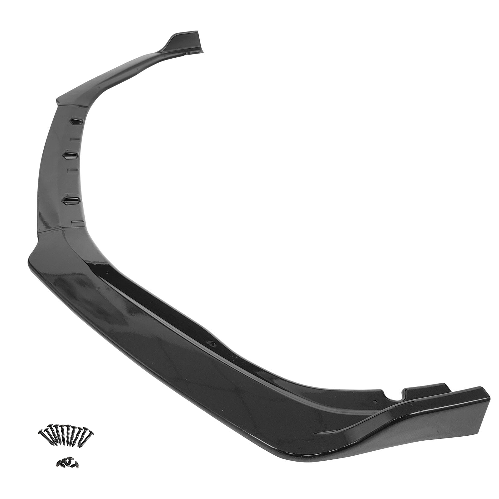 Ikon Motorsports Front Bumper Lip Compatible With 2018-2021 Honda Accord, Gloss Black PP Polypropylene IKON Style Front Lower Chin Lip Splitter Protector 3PCS