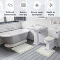 thumbnail image 6 of Green Lace Bathroom Rugs Set Vintage Geometric Abstract Art Luxury Non Slip Absorbent Soft Bath Mats 3 Piece Set with Bathroom Rug, U-Shaped Floor Mat, Toilet Seat Cover Large Size, 6 of 9