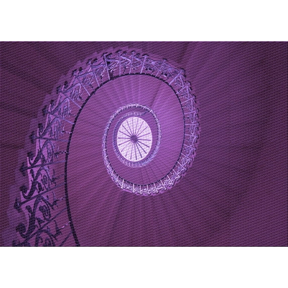 Ahgly Company Indoor Rectangle Patterned Dark Orchid Purple Area Rugs, 2' x 5'