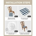 thumbnail image 4 of Dining Room Chair Seat Covers, Nautical Stripes Navy Blue and White Horizontal Stripes Removable Stretch Chair Seat Cushion Slipcovers Protector for Holiday Party Festival Decoration, Set of 4, 4 of 6