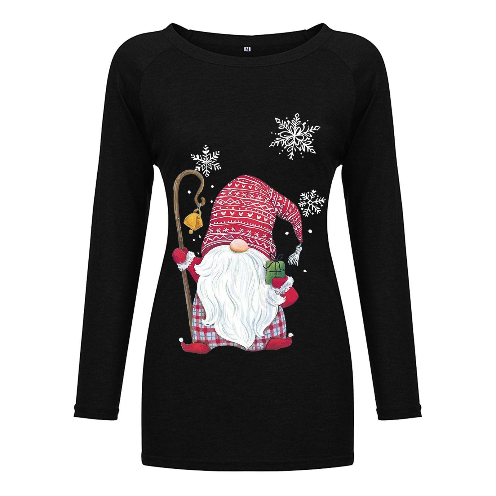 Christmas Sweatshirts for Women Fashion Santa Claus Print Shirts Casual Long Sleeve Crew Neck Blouse Autumn Pullover Tops