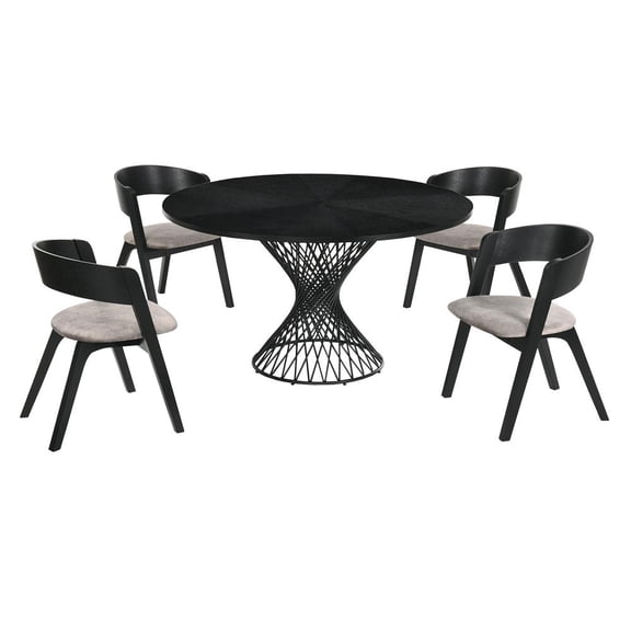 Cirque Jackie 5 Piece Black Dining Set