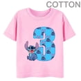 thumbnail image 5 of Camiseta de algodón para niños de Disney con combinación de nombre y dígitos 1, 2, 3 y 4 de PINK Stitch, dibujos animados Kawaii, informal, para niñas y niños, estilo Harajuku, 5 of 5