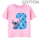 thumbnail image 5 of Camiseta de algodón para niños de Disney con combinación de nombre y dígitos 1, 2, 3 y 4 de PINK Stitch, dibujos animados Kawaii, informal, para niñas y niños, estilo Harajuku, 5 of 5