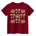 thumbnail image 4 of CCRFTGI Mardi Gras Shirt for Child Girls 10-12 Funny Coquette Bow Donut T Shirts Fashion Beads T-Shirt Holiday Crewneck New Orleans Party Custume Tops Wine 7-8 Years, 4 of 4