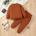 thumbnail image 4 of CAICJ98 Toddler Baby Boy Fall Outfits Long Sleeve Crew Neck Pullover Truck Sweatshirt + Jogger Pants Set Infant Winter Clothes (Coffee,18-24 Months), 4 of 9