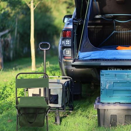 ibasenice Foldable Chairs Outside Folding Chair Oxford Cloth 1Set