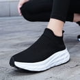 thumbnail image 4 of EKVAHL Orthopedic Slip On Walking Shoes for Men, High Ankle Stretch Knit Arch Support Cushioned Sneakers, Thick Sole Outdoor Daily Fitness Trainers White, 4 of 5